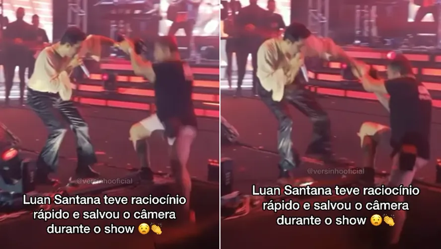 Luan Santana Salva Cameraman De Queda Feia Do Palco Em Show Na Grande