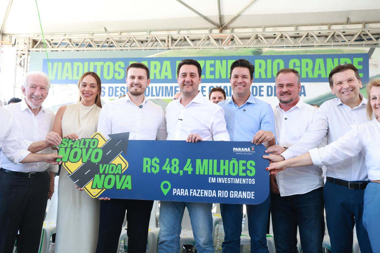 Marco Marcondes e Ratinho Junior apresentam maior obra viária da história de Fazenda Rio Grande